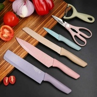 Pisau jerami 6 in 1 pisau set evriverch kitchen knife set 6pics