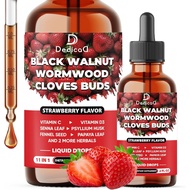 DEDICAD 11in1 Black Walnut Wormwood Cloves Liquid Drops with Cloves Buds, Senna Leaf, Psyllium Husk,