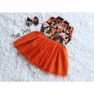 YUAN CHILDREN'S DRESS CHILDREN'S CHINESE NEW YEAR CLOTHES/ GIRLS' DRESS/ YUAN DRESS ORANGE COLOR 0-3