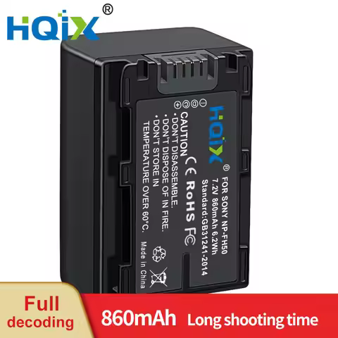 HQIX for Sony HDR-HC3 HC7 CX520E HC9E CX100E XR520E XR500E XR100E XR200E CX500E Camera NP-FH50 Charg
