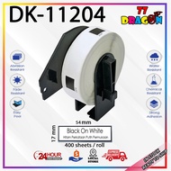 (READY STOCK) Label Film Tape DK11204 (Black On White) QL550/QL570/QL700/QL720/QL800/QL820NWB11204/D