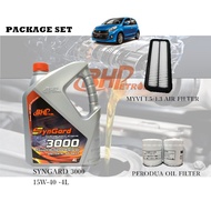 PRODUA MYVI SET- BHP ENGINE OIL SynGard 3000 (SAE 15W-40 4L)+PERODUA OIL FILTER+PERODUA MYVI 1.3/1.5