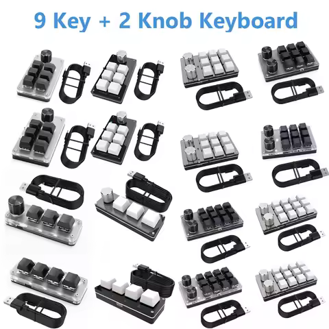 Macro Keyboard 12 Key 2 Knob Mini Keyboard Gaming Programmable Diy Mechanical Keyboard Custom Keypad
