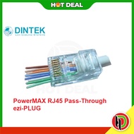 (10 pcs ) Dintek PowerMAX RJ45 Pass-Through ezi-PLUG - Dintek Cat6 Pass Through RJ45 Connector