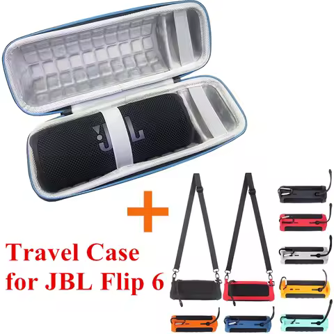 Newest Hard EVA Outdoor Travel Bags Carry Storage Box + Soft Silicone Case For JBL Flip 6 Bluetooth 