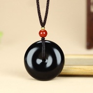 秒殺價 天然新疆和田玉墨玉平安扣面包圈吊墜