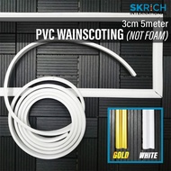 [READY STOCK] 3CM*5METER PVC Wainscoting BUKAN FOAM Wall Skirting Quality TEBAL Wall Frame Home Deco