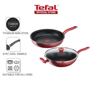 Tefal So Chef CW Set  Wok Pan 30 w/lid + Frypan 28 (G13594 + G13506) CWS291