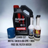 COMBO SET MOTUL ENGINE OIL 5W30 0W20 5W40 WITH BG THREATMENT