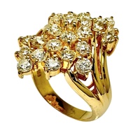 Size 11.5, Diamond Ring (2.00ct total), K18 Gold, 8.4g, Women's [Used]
