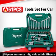 REAIM Tool Box Set 61PCS for Motorcycle Socket Wrench Set Heavy Duty Torque Socket Wrench Set