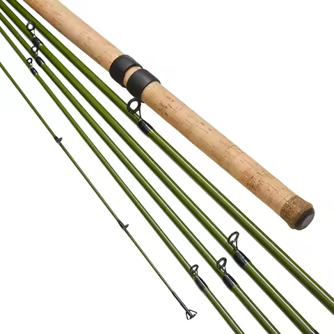 13ft 3.9m Centerpin Float Fishing Rod 6 Pieces Carbon Fiber Sections Wooden Cork Handle Steelhead Sa