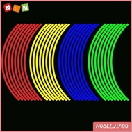 NJ 16Pcs 18inch StripsMotorcycle Car Rim Stripe Wheel Decal Tape Sticker Lots Reflective