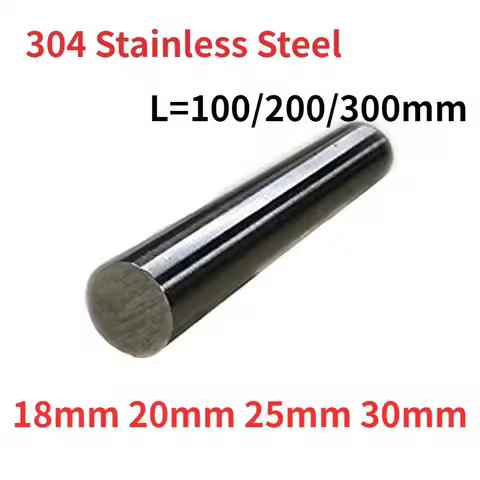 18mm Steel Rod 20mm 25mm 30mm Shafts 100/200/300mm 304 Stainless Bar Linear Metric Round Ground Stoc