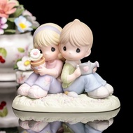美國Precious Moments愛在綻放 情侶水滴娃娃陶瓷擺飾 情人節禮品