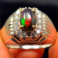 Men's Ring Accessories Kalimaya Black Opal Stone Ring