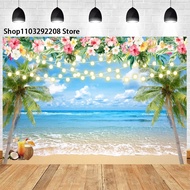 Summer Hawaii Beach Theme Tropical Flowers Aloha Flamingo Surfboard Seaside Birthday Kid Holiday Par