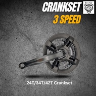 MTB / Folding Bike Crankset 24/34/42T Triple 170mm Alloy Fatbike Crankset fatbike Crank arm