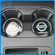 Ciscos Car Cup Holder Mat Cup Holder Non Slip Mat Auto Coaster Car Water Cup Pad Automobiles Car Accessories For Nissan Qashqai Sentra Altima Kicks Note NV200 Serena NV350 X Trail March Sylphy Patrol Frontier GTR Elgrand NP300 Tiida Almera Navara