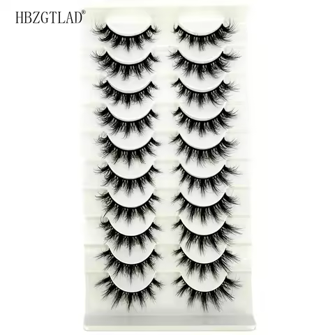 HBZGTLAD So Wispy Natural False Eyelashes,Includes 10 Pairs Of Lashes, Easy to Apply, Reusable Lash 