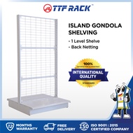 TTF Rack™ (ISLAND GONDOLA 1 LEVEL) Island Gondola Back Netting with BOTTOM ONLY