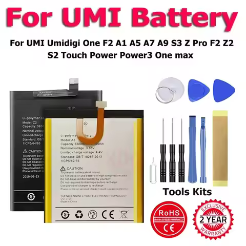 XDOU 2025 Battery For UMI Umidigi A1 S2 A3 A9 A5 Z2 A7 F2 S3 F1 Z Pro Lite Power3 OneMax OnePro Touc