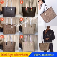 Women Bags COACH Hand Bag 76636 Town Tote Signature Canvas Shopping Bag Shoulder Bag
