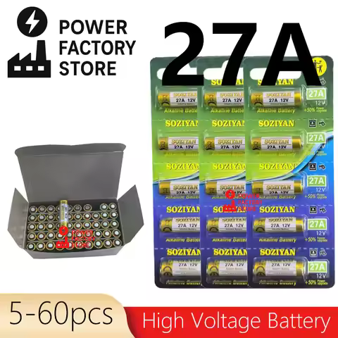 Long Lasting & High Capacity 27A Battery 12V Alkaline (27A/27AE/LR27/G27A) for Doorbell, Remote Cont