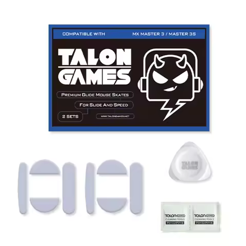 2Sets TALONGAMES Custom White Curved Edge Mouse Skates Mouse Feet for MX Master 3 / 3S Gaming Mouse 