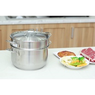 FiveStar Standard stainless steel steamer set 3 bottom from stainless steel lid (24cm / 26cm), and 2 soups As Gift