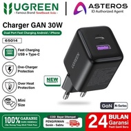 IPHONE Ugreen N Series 2 Port USB Adapter - C 30W Charger Head GaN Fast Charging Dual Port USB-A 22.
