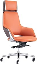 HDZWW High-end Boss Chair Ergonomic Office Chairs, Adjustable Height Tilt Executive Seat,5-speed Tilt Lock, Silent Universal Caster (Leather : PU)