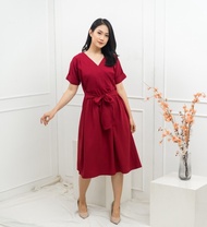 Maternel Dress Busui Imlek - Keiko Midi Nursing Dress New