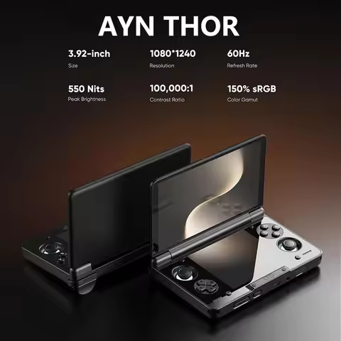 AYN THOR Flip Up Handheld Game Console 6''IPS 4K Ultra HD Screen Game Console Support Wi-Fi7+BT5.3 T