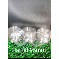(100 pcs) Flat lid 95mm / Milk tea cup disposable cup plastic cup / Dome lid / Straw less lid