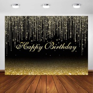 Glitter Sparkle Dots Happy Birthday Photography Backdrop for Adult Kids Bday Party Photography Backg
