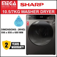SHARP ES-FW105D7PS 10.5/7KG WASHER DRYER (4 TICKS)