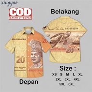 Short Sleeve Collared Shirt RM100 | Custom Name & Position, Exclusive Ringgit Banknote Design, Comfo