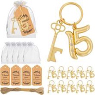 25pcs Bulk Key Bottle Opener Keychain, 15th Birthday Party Favors, Beer Key Chain Ring Bottle Opener
