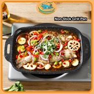 Non Stick Fish Grill Pan Outdoor Camping Griddle Picnic Wok Cookware Smokeless BBQ Pemanggang ikan