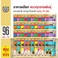 Nekko Pouch อาหารเปียกแมวแบบซองสำหรับแมวโต 70g x96 ซอง