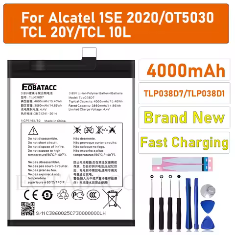 Original New TLP038D7 TLP038D1 Battery For Alcatel 3L 2020 5029D TCL 10L T770B T770H T1 Lite PLEX T7