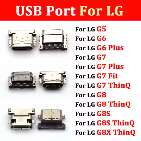 2pcs Micro Type-C USB Jack Socket Connector For LG G5 G6 G7 G8 G6+ G7+ G8S Fit Plus Thinq Charging S