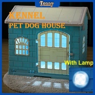 Tenny Plastic dog house Night light With toilet Waterproof Breathable Detachable Cleaning Rainproof Large Pet Dog Cage kennel