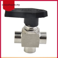 【CRAZYSPE】3 Way Ball Valve 304 Stainless Steel BSPP Female Thread Valve For Water