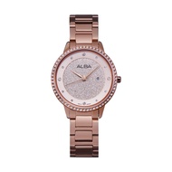 SEIKO Alba นาฬิกาควอตซ์สำหรับผู้หญิงนาฬิกาแฟชั่นสายนาฬิกาโลหะ4สีลายท้องฟ้าประดับดาวกันน้ำ3Bar