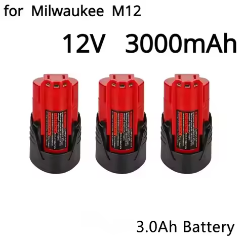 For Milwaukee Battery 3Ah Compatible with Milwaukee 12V M12 XC 48-11-2410 48-11-2420 48-11-2411 12-V