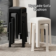 【SG Seller】Upgrade Sofa Base Stackable Plastic Stool Chair Dining Chair Set of Living Room Round Sto