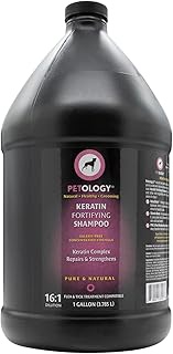 Petology Keratin Fortifying Dog Shampoo, 1 Gallon - Natural, Gentle, Sulfate-Free, Infused with Kera