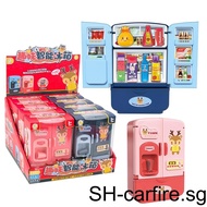 1/2 Simulation Smart Refrigerator Toys Appliances Children Play Double Door Cartoon Pattern Fridge Kitchen Toy Boys Girls